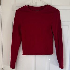 Old Navy Deep Red Crew Neck Top